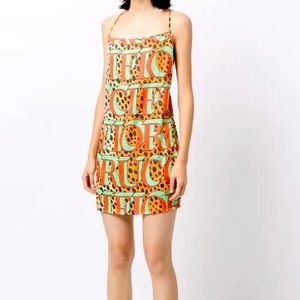 Firoucci orange cheetah logo dress